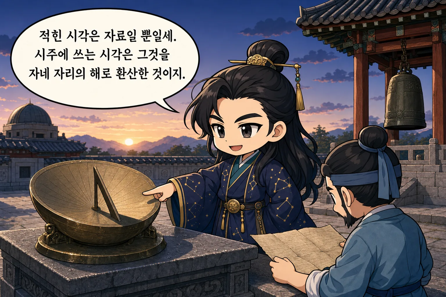 적힌 시각은 자료일 뿐일세. 시주에 쓰는 시각은 그것을 자네 자리의 해로 환산한 것이지.