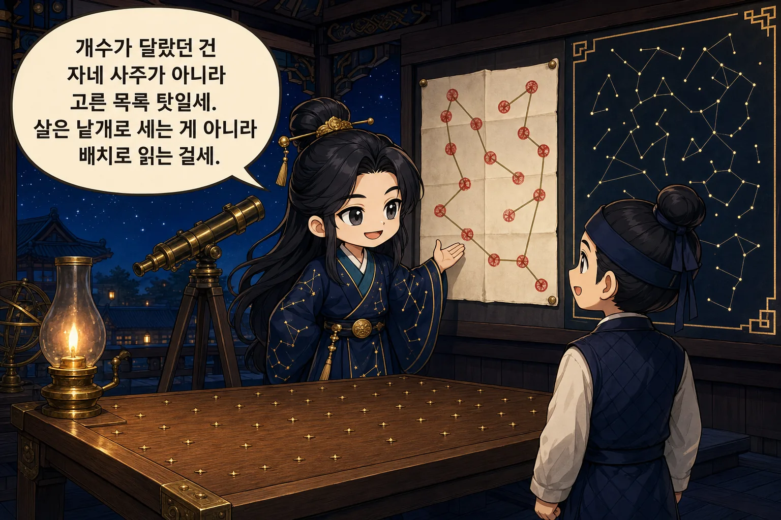 개수가 달랐던 건 자네 사주가 아니라 고른 목록 탓일세. 살은 낱개로 세는 게 아니라 배치로 읽는 걸세.