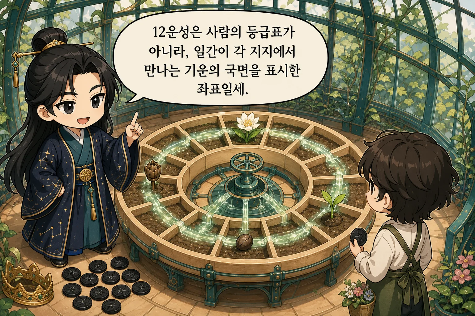 12운성은 사람의 등급표가 아니라, 일간이 각 지지에서 만나는 기운의 국면을 표시한 좌표일세.