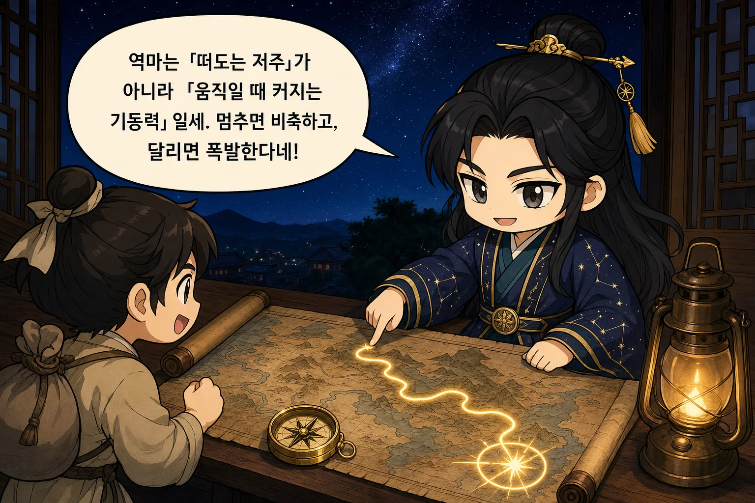 역마는 「떠도는 저주」가 아니라 「움직일 때 커지는 기동력」일세. 멈추면 비축하고, 달리면 폭발한다네!