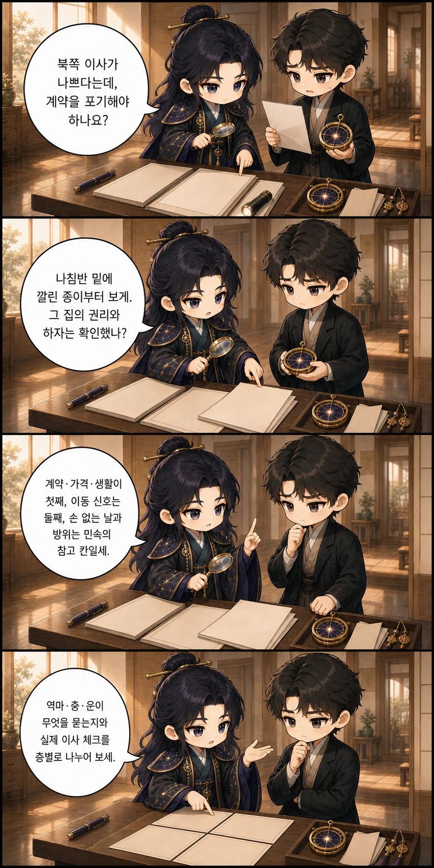 1. 북쪽 이사가 나쁘다는데, 계약을 포기해야 하나요? 2. 나침반 밑에 깔린 종이부터 보게. 그 집의 권리와 하자는 확인했나? 3. 계약·가격·생활이 첫째, 이동 신호는 둘째, 손 없는 날과 방위는 민속의 참고 칸일세. 4. 역마·충·운이 무엇을 묻는지와 실제 이사 체크를 층별로 나누어 보세.